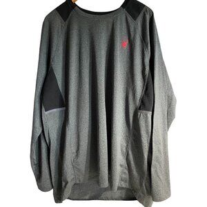 Spyder Active Mens XXL Long Sleeve Athletic Shirt Gray  Black ProWeb
